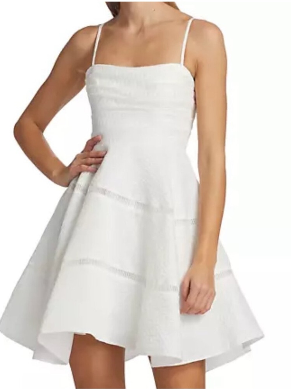 NWT Aje Cinque Jacquard Mini Dress White Linen Blend US 8